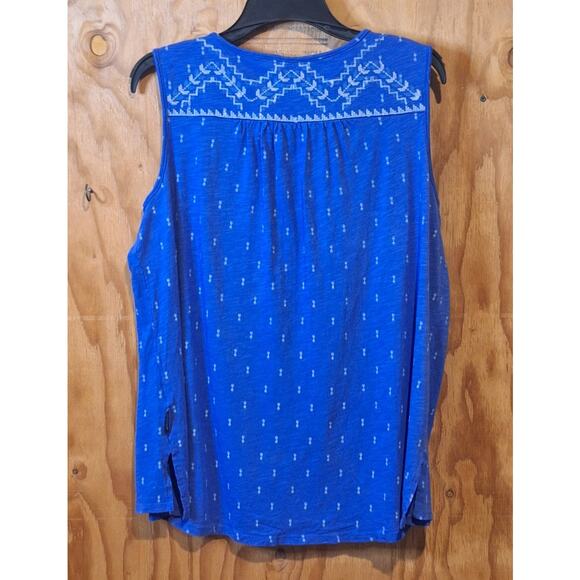 Eddie Bauer Sleeveless Top Women's XXL Embroidered Cotton Modal Bohemian Earthy - Picture 4 of 10